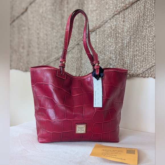 Dooney & Bourke Handbags - *SOLD* NWT Dooney & Bourke Women's Red Embossed Leather Medium East West Tote
